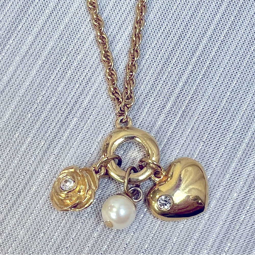 Givenchy Necklace, Heart, Rose & Pearl